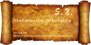 Stefanovics Nikoletta névjegykártya