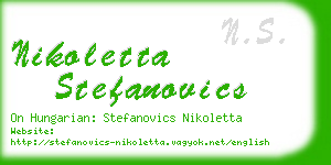 nikoletta stefanovics business card